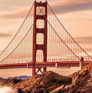 Photo of Golden Gate Bridge 
                        representing San Francisco where Maloney Security operates